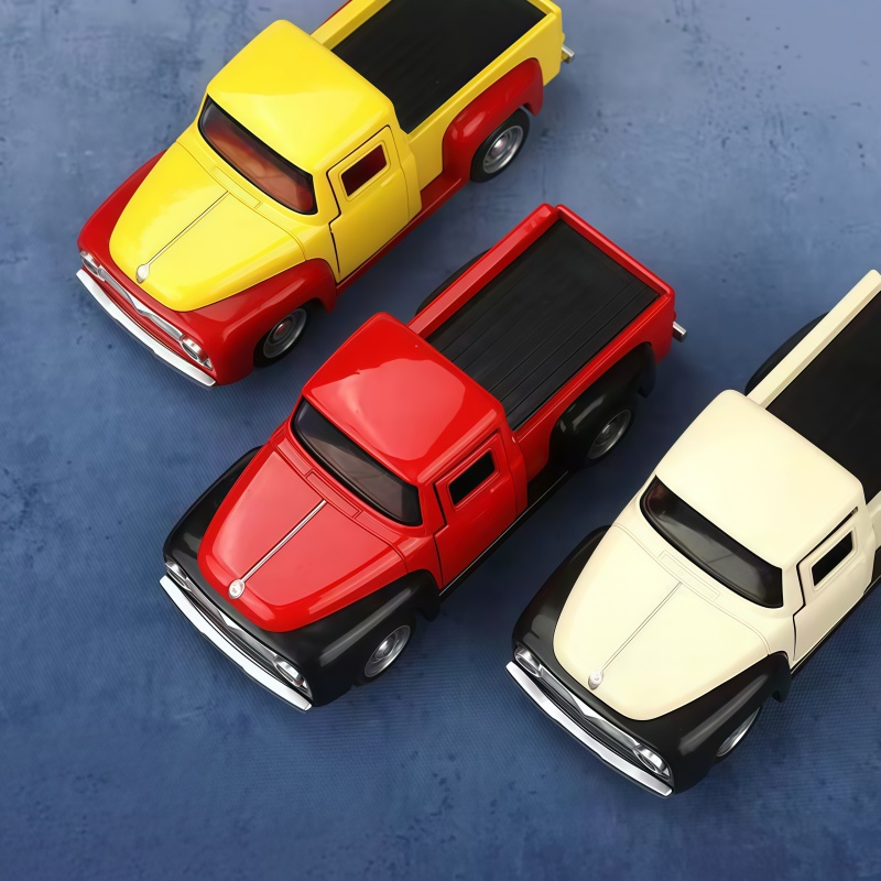 Vintage Collectible Trucks - Retro Pickup-Truck Druckguss-Modellauto, Vintage-Truck-Spielzeug mit Rückziehfunktion