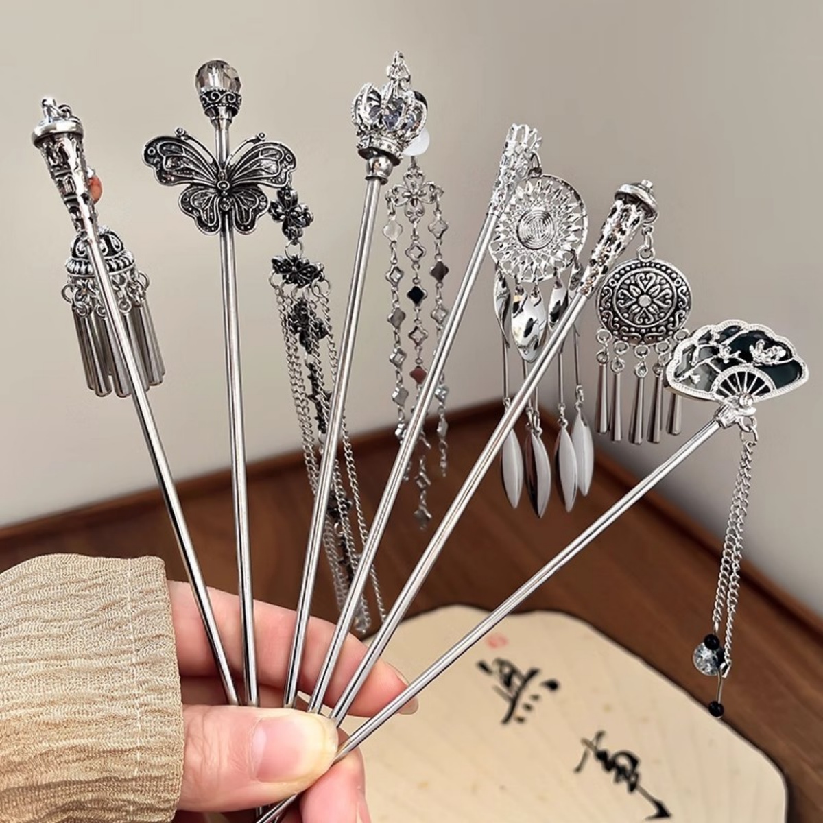 Vintage Collectible Item - Elegante Damen Haarnadel Antik Silber Schmetterling