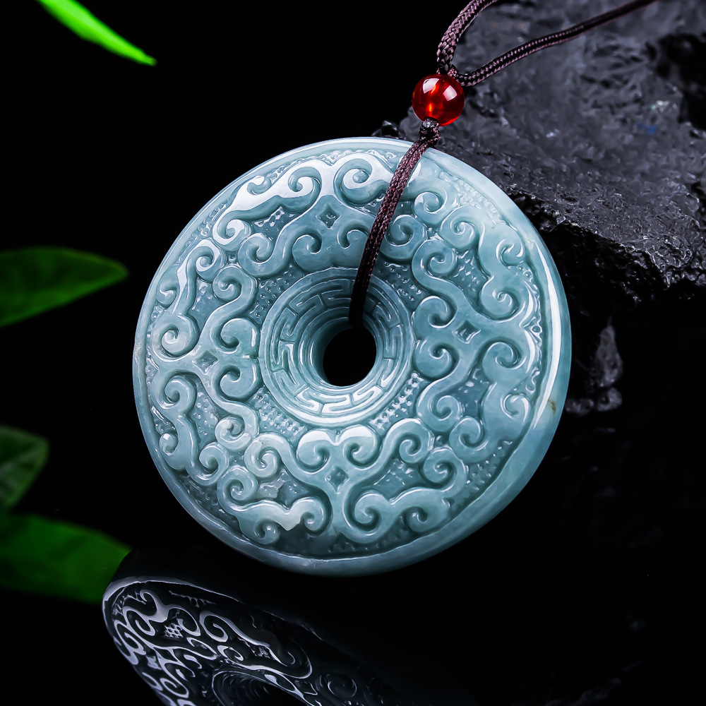 Vintage Collectible Item - Natürliche burmesische Jadeit-Blumen-Anhänger-Halskette, Vintage-Designer-Schmuck, luxuriöse Accessoires,