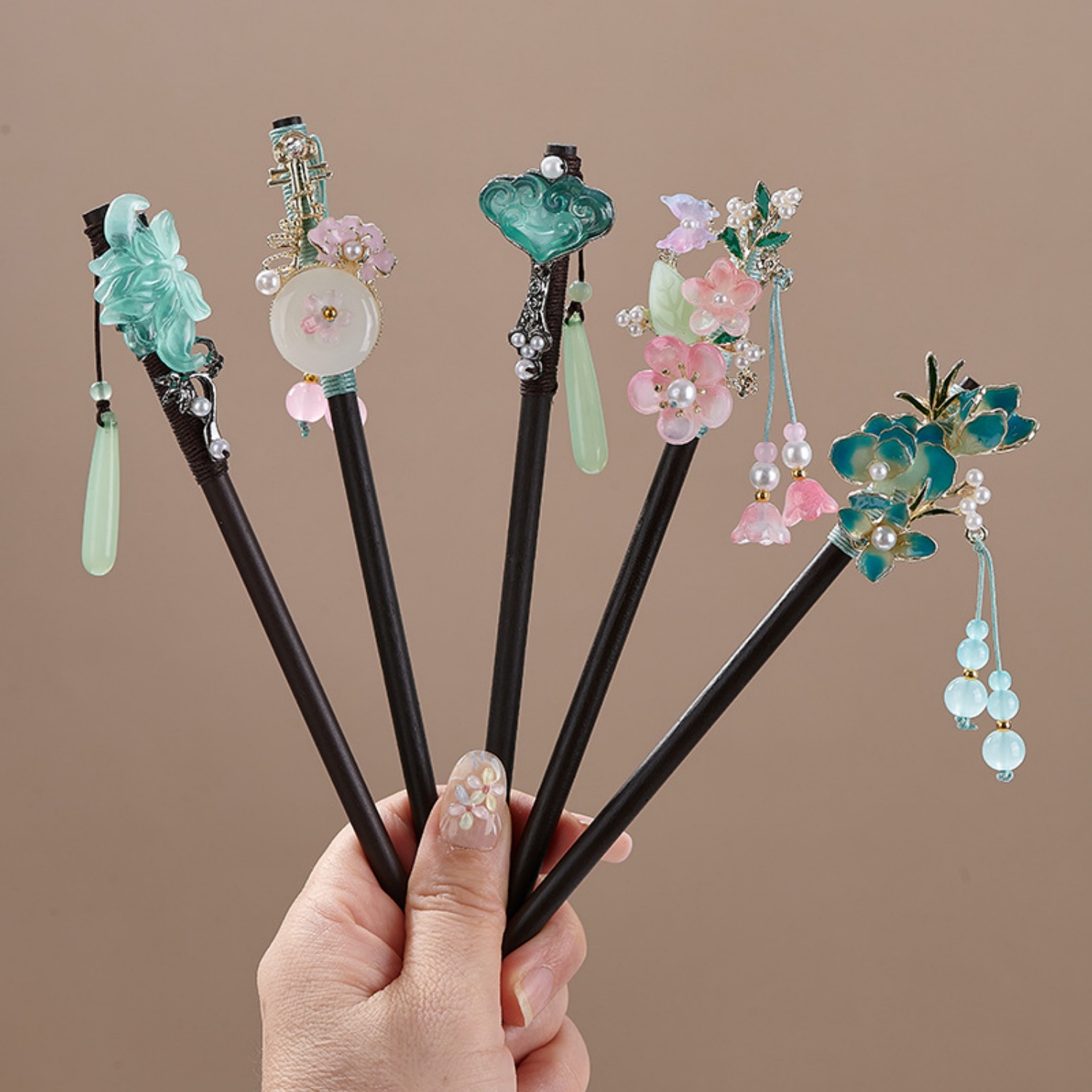 Vintage Collectible Item - Vintage-Blumen-Haarnadel für Damen, eleganter Haarstab aus