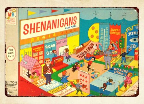 Vintage Collectible Board Games - Shenanigans Brettspiel 1964 Metall-Blechschild Vintage Sammlerstück