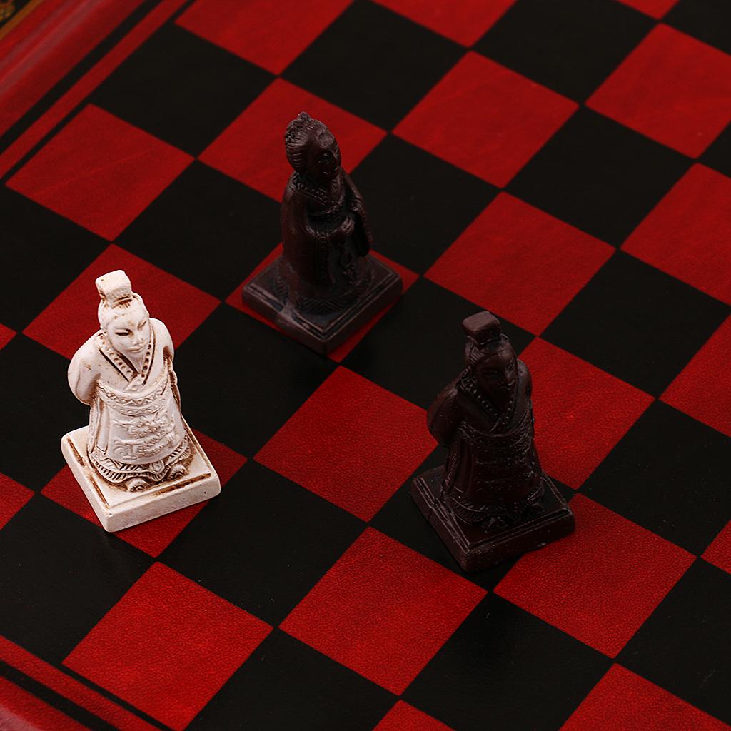 Vintage Collectible Board Games - Vintage Chinesisches Terrakotta-Schachset Luxuriöses Schachbrettspiel aus