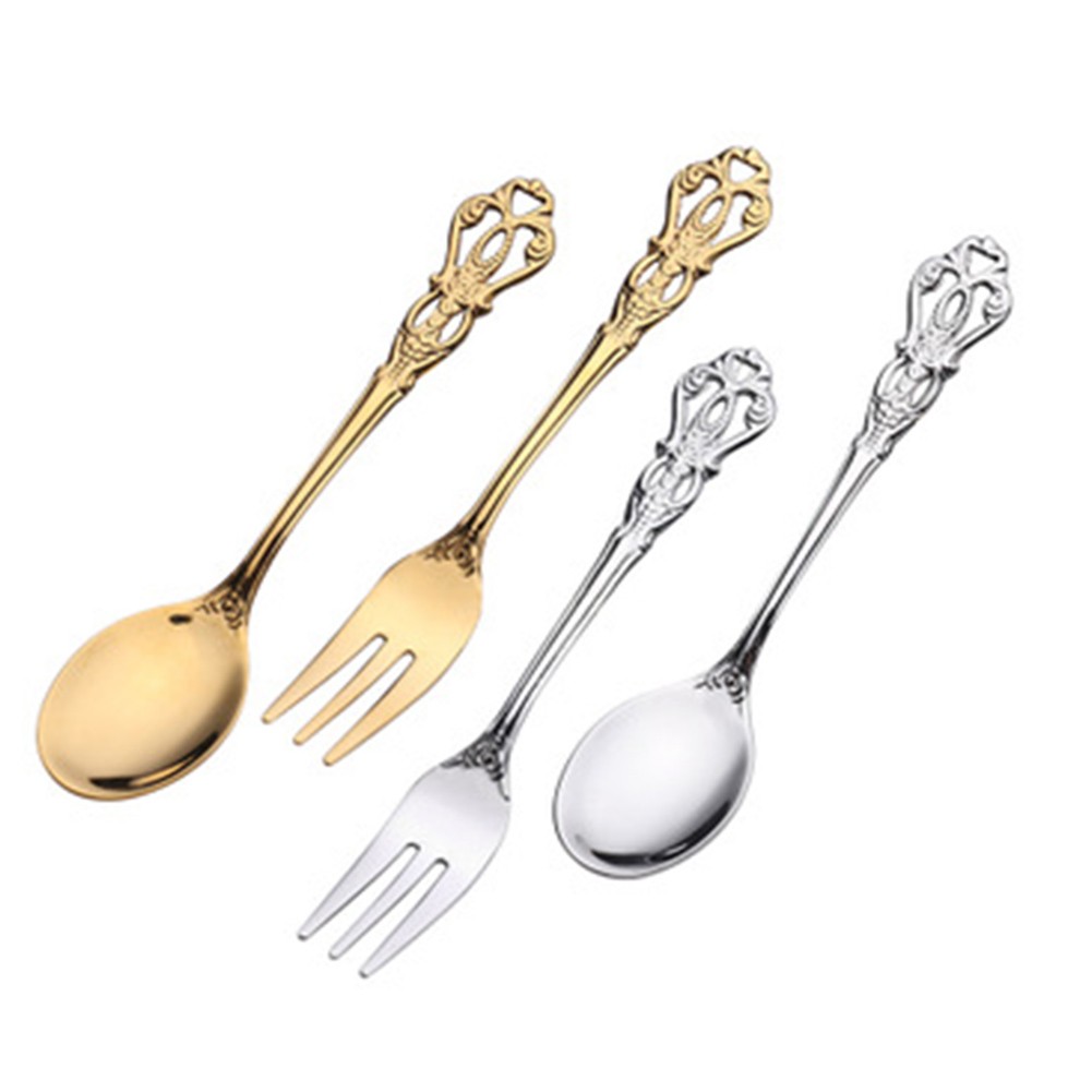 Vintage Collectible Spoons - 1 Paar Vintage Gold Besteckset aus