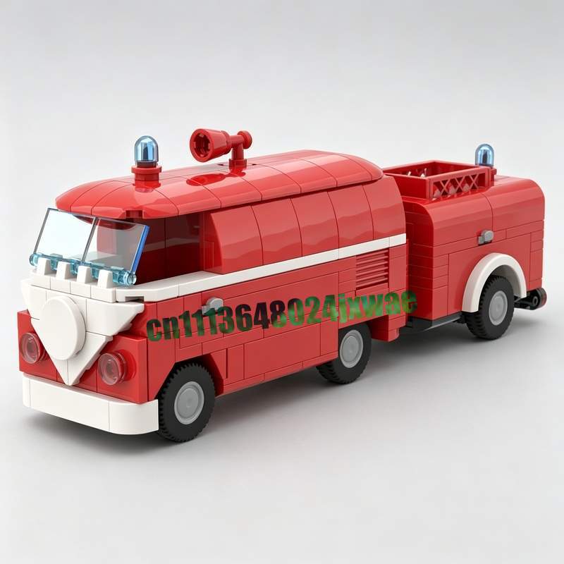 Vintage Collectible Trucks - 369-teiliger MOC Vintage Feuerwehrauto Baukasten DIY