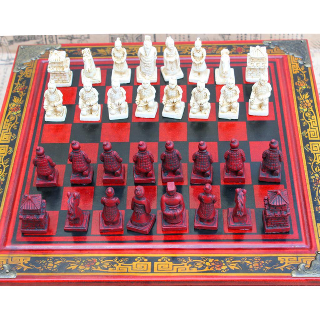 Vintage Collectible Board Games - Vintage Schach Luxuriöses Harz-Schachset Professionelles Brettspiel