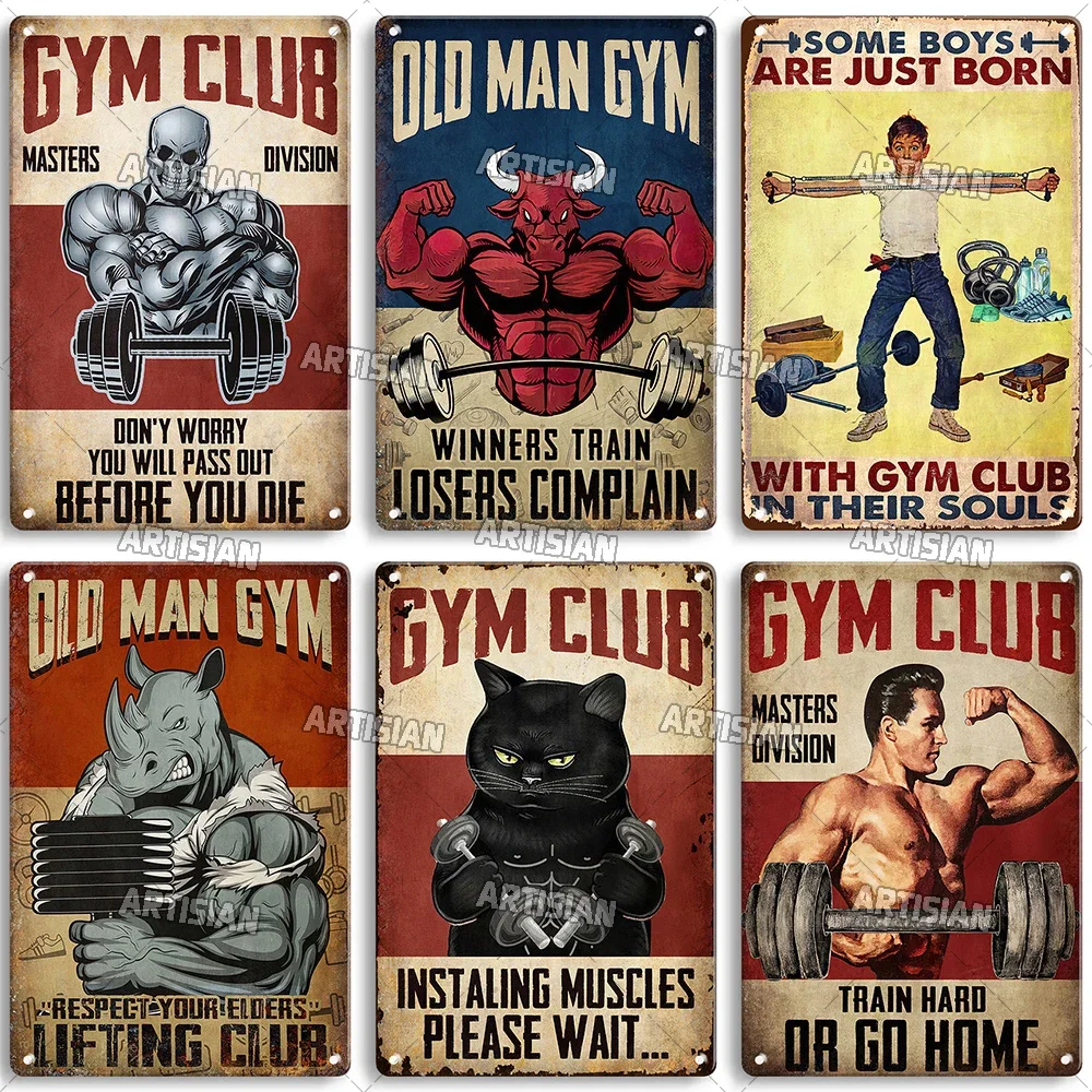 Old Man Gym Club Inspirierende – Vintage Collectible Signs Bewertung und Preis