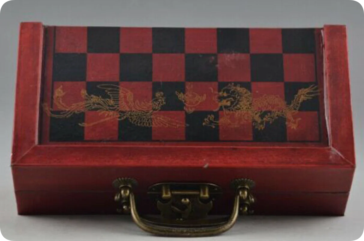 Faltbares Vintage-Schachspiel, – Vintage Collectible Board Games Bewertung und Preis